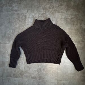Free People Chunky Fisherman Knit Sweater size S/P black color